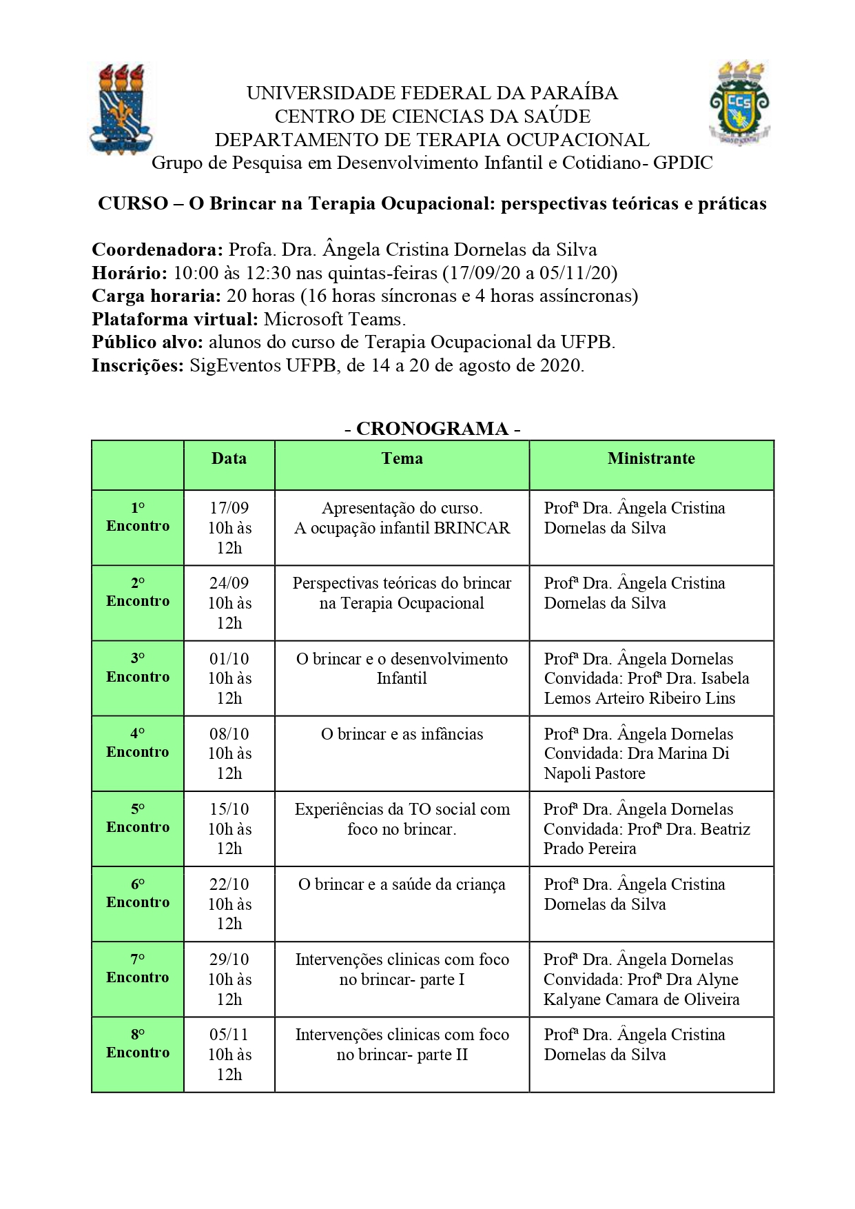 CURSO – O Brincar na Terapia Ocupacional