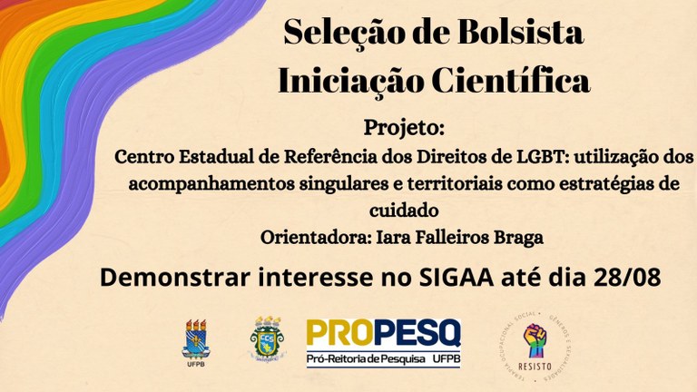 Seleção bolsista iniciação científica