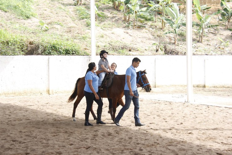 Sessão de equoterapia. IMAGEM- Página da APAE de Areia 3